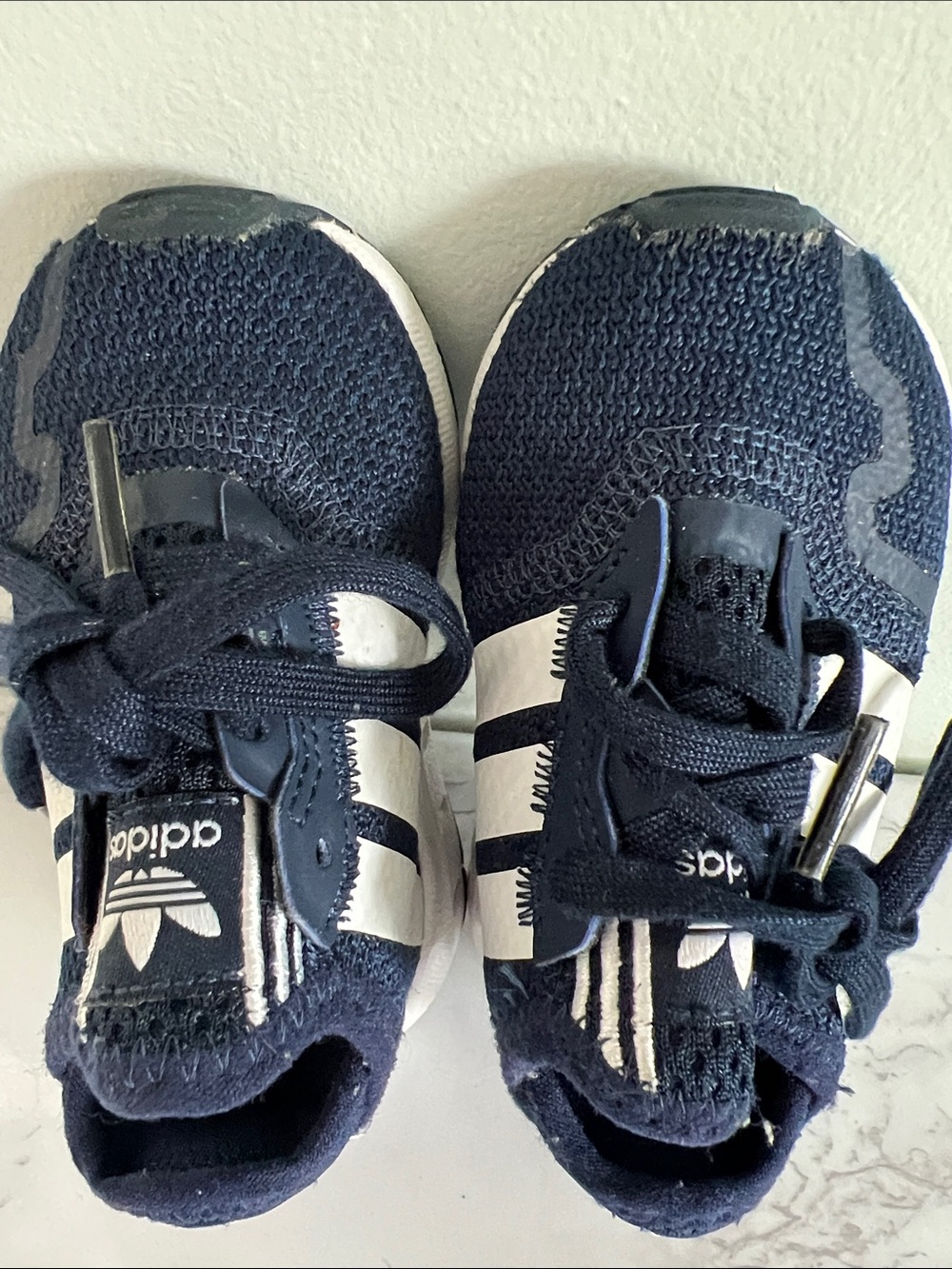 adidas Kids Navy and White Athletic Sneakers